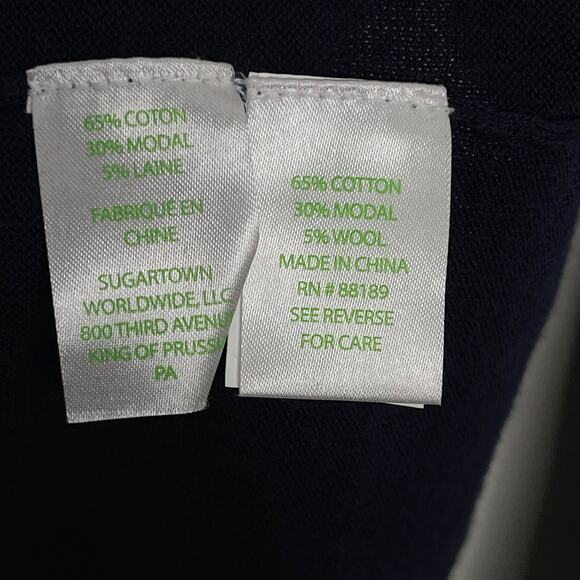 New Lilly Pulitzer Lyon Cold Shoulder Sweater Small True Navy Blue Cotton Modal - Picture 8 of 11